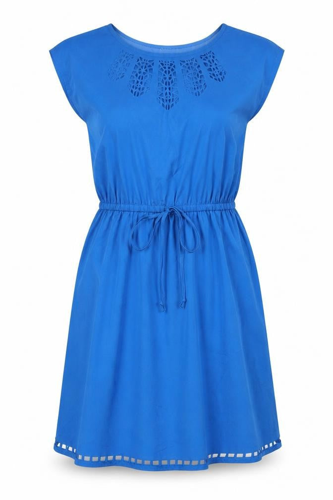 Anne Klein Womens Blue Polyester A-Line Size S Round Neck Pullover