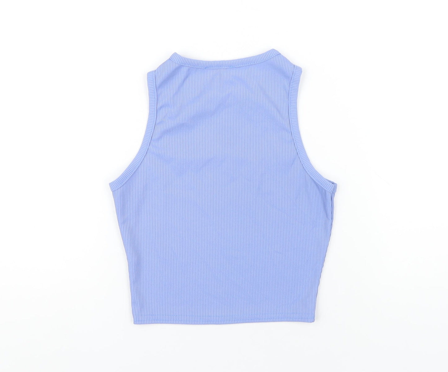 prettylitt Womens Blue Polyester Cropped Tank Size 6 Round Neck