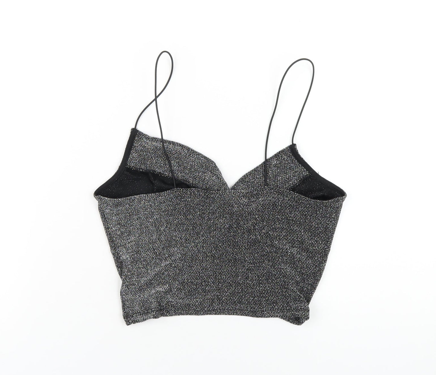 H&M Womens Black Polyamide Basic T-Shirt Size XS Cowl Neck