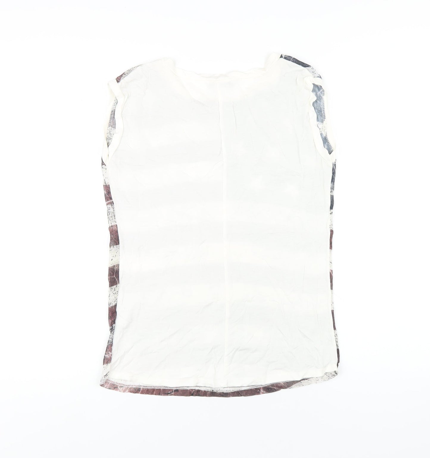 Exhibit Womens Multicoloured Polyester Basic Tank Size 10 Round Neck - American Flag