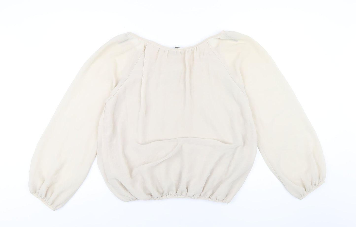 Dorothy Perkins Womens Beige Polyester Basic Blouse Size 12 V-Neck