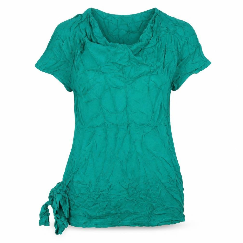 Crew Clothing Womens Green Polyester Basic T-Shirt Size 10 Cowl Neck