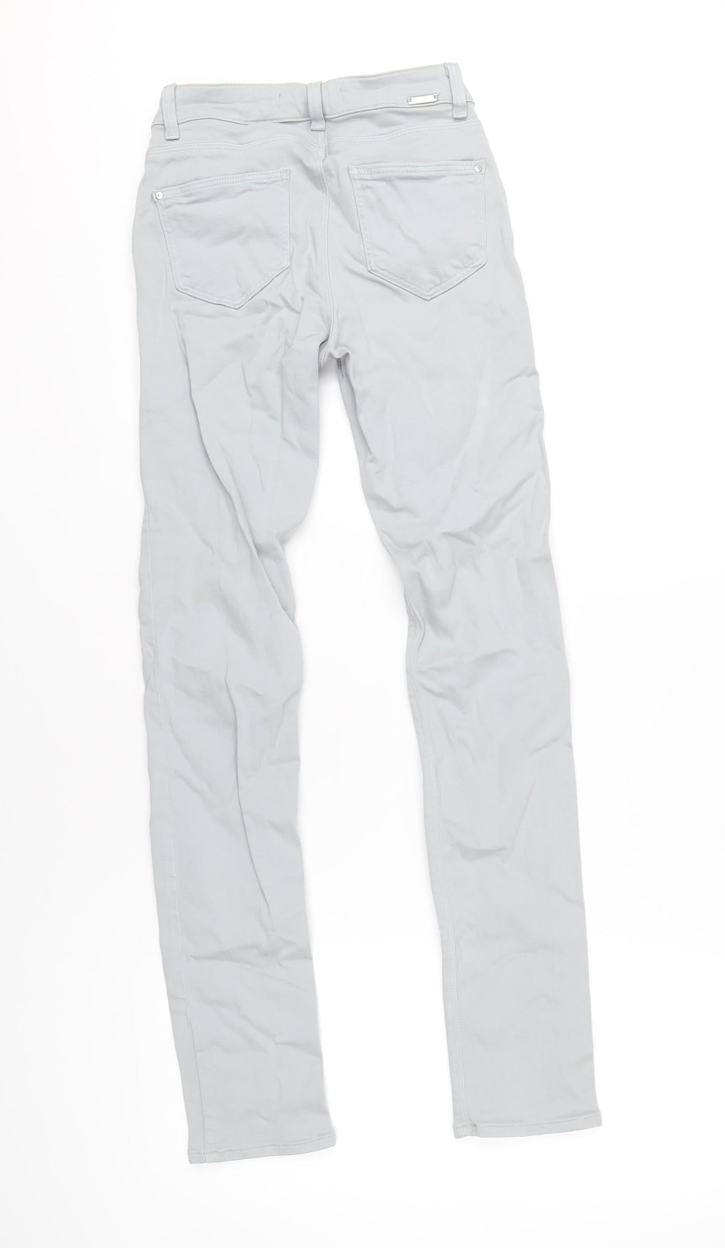 Zara Womens Grey Cotton Skinny Jeans Size 6 L31 in Regular Zip