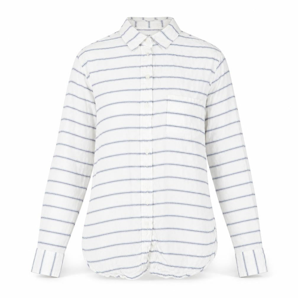 American Eagle Outfitters Womens White Striped Viscose Basic Button-Up Size XS Collared