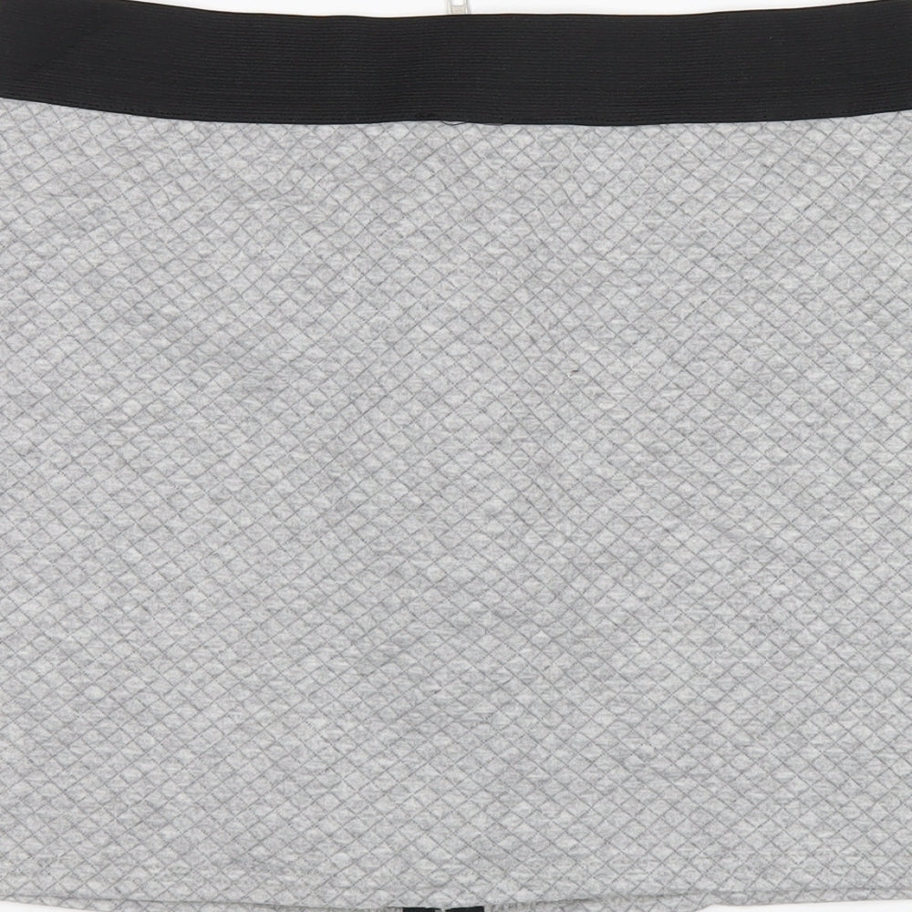 Ribbon Womens Grey Polyester A-Line Skirt Size 14 Zip