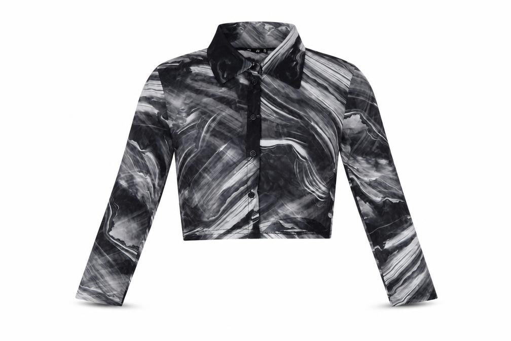 Missguided Womens Grey Polyester Basic Button-Up Size 8 Collared