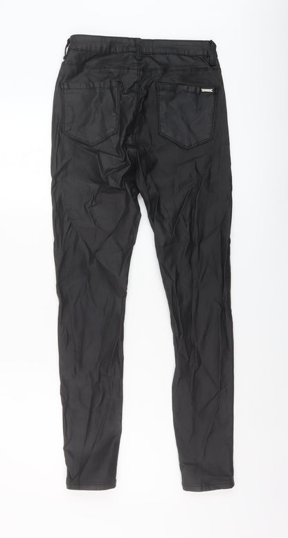 Back view of Toxik3 women’s black cotton trousers, size UK 10, 28-inch leg regular button