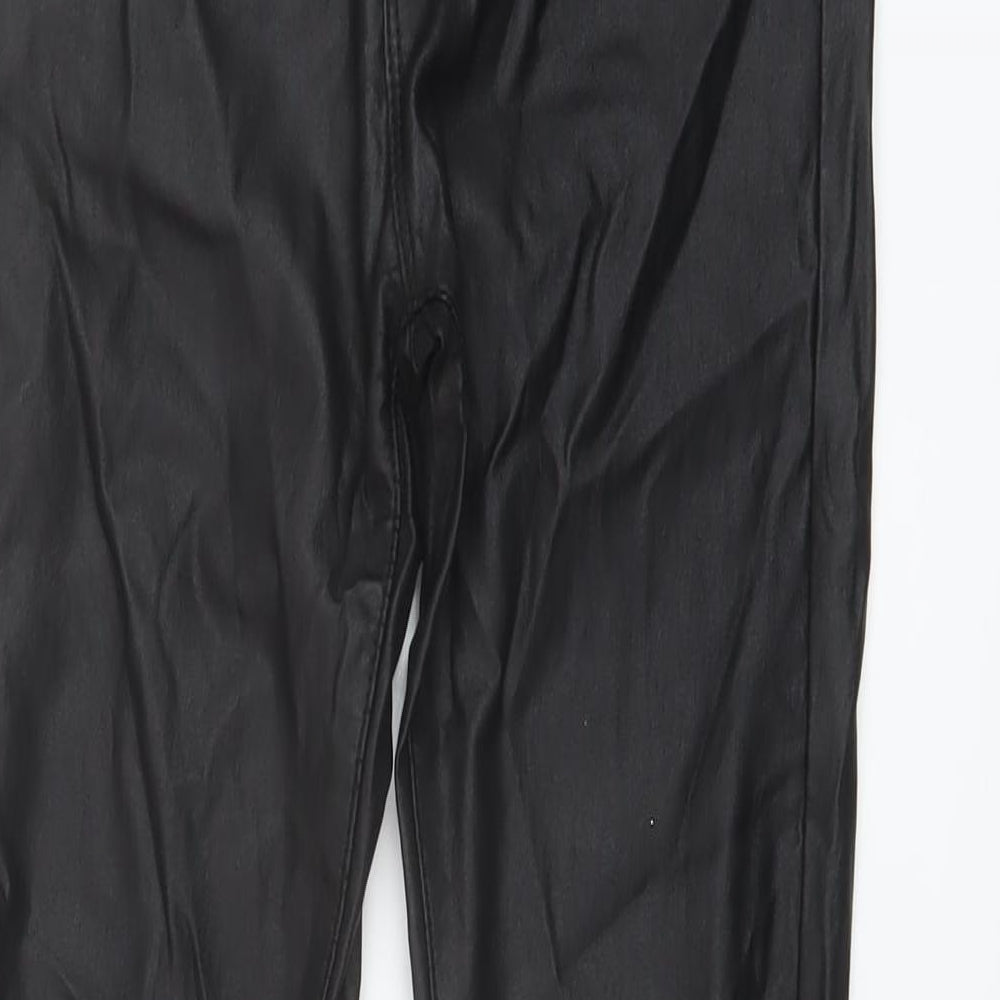 Close-up detail of Toxik3 women’s black cotton trousers, size UK 10, 28-inch leg regular button