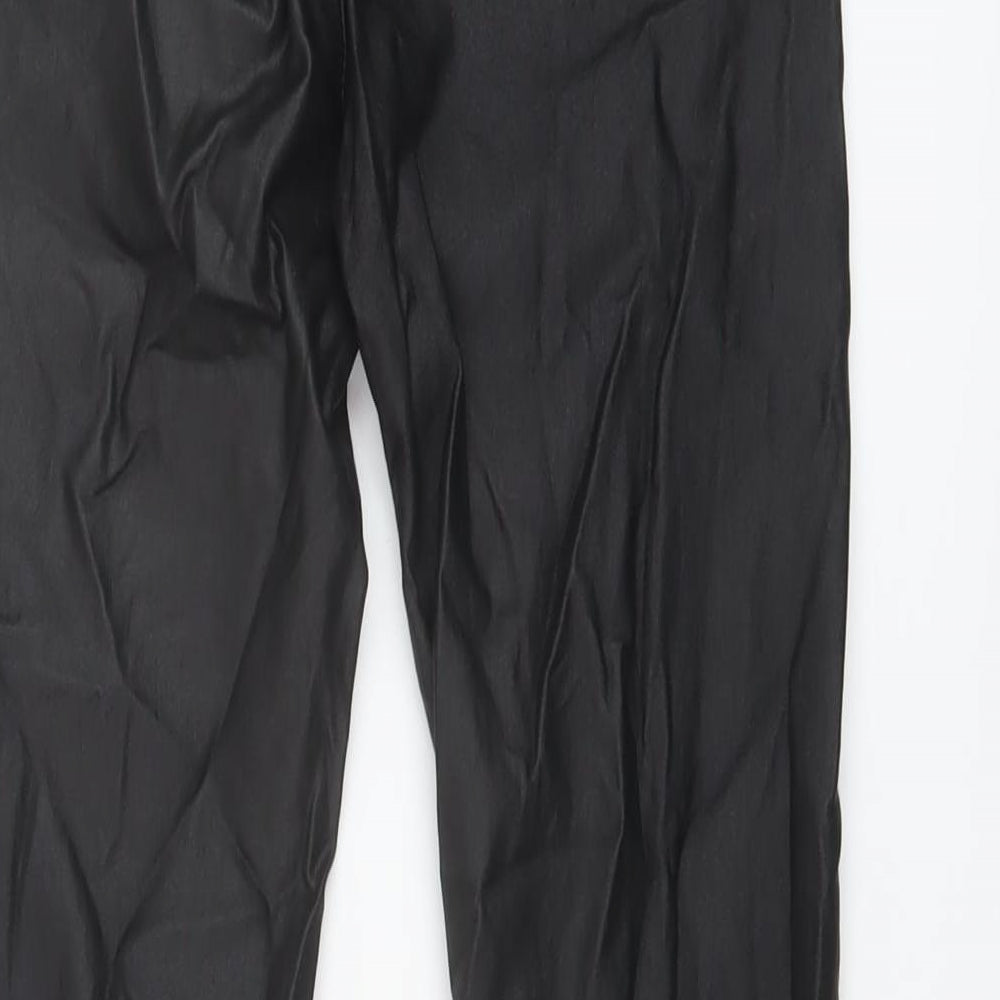 Brand and care label for Toxik3 women’s black cotton trousers, size UK 10, 28-inch leg regular button