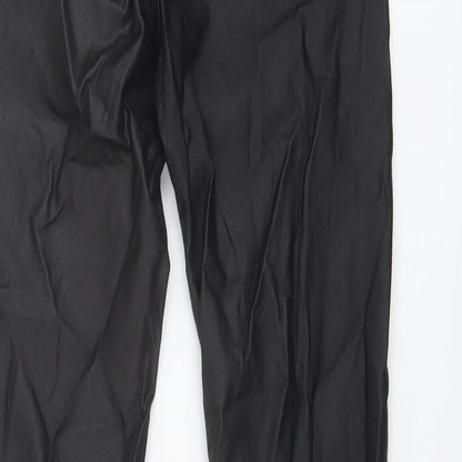 Brand and care label for Toxik3 women’s black cotton trousers, size UK 10, 28-inch leg regular button