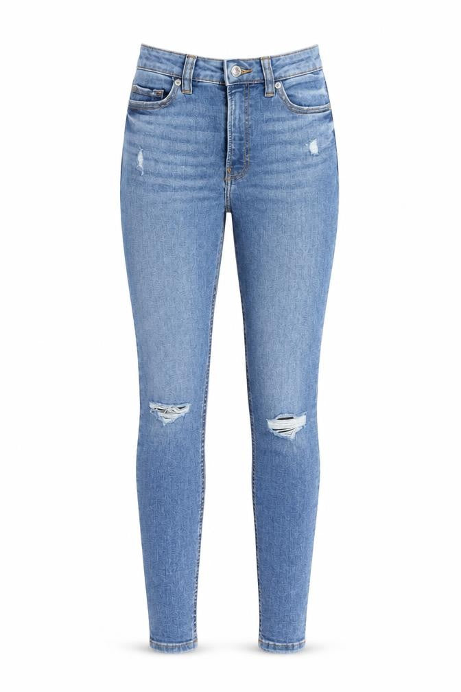 Denim & Co. Womens Blue Cotton Skinny Jeans Size 6 L28 in Regular Button