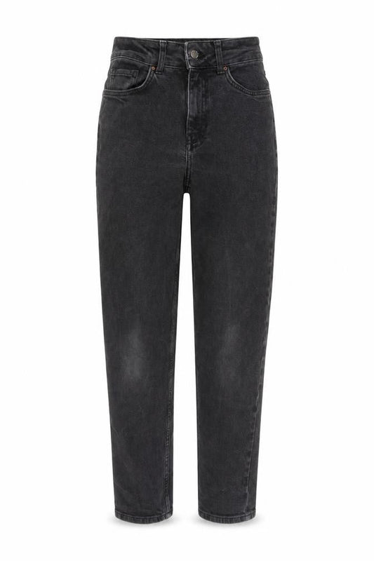Denim & Co. Womens Grey Cotton Mom Jeans Size 6 L28 in Regular Button