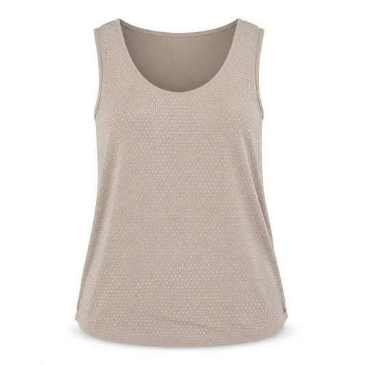 River Island Womens Beige Polyester Camisole Blouse Size 10 Scoop Neck - Rhinestone Detail