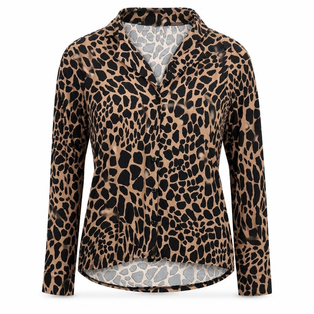 Lipsy Womens Brown Animal Print Polyester Basic Button-Up Size 10 Collared - Giraffe Print