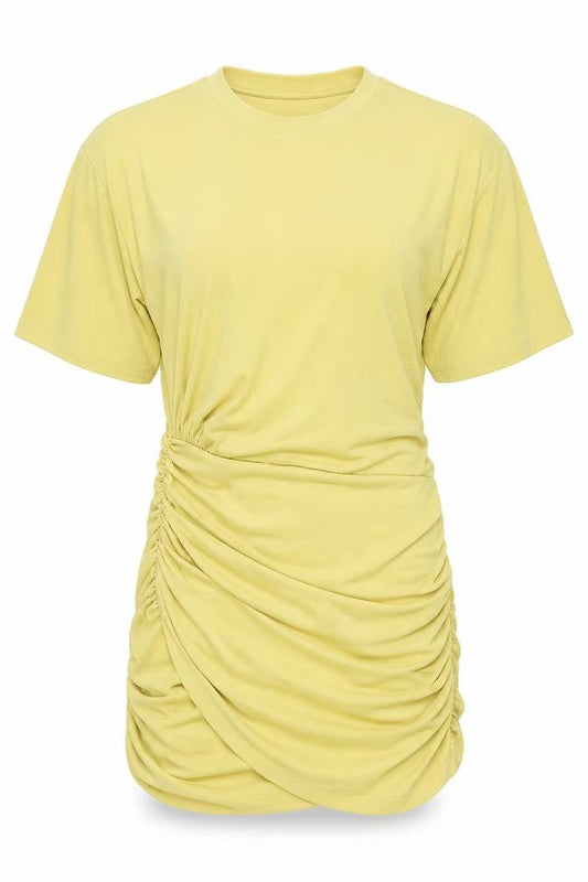 Zara Womens Green Polyester Mini Size XS Round Neck Pullover - Rouched