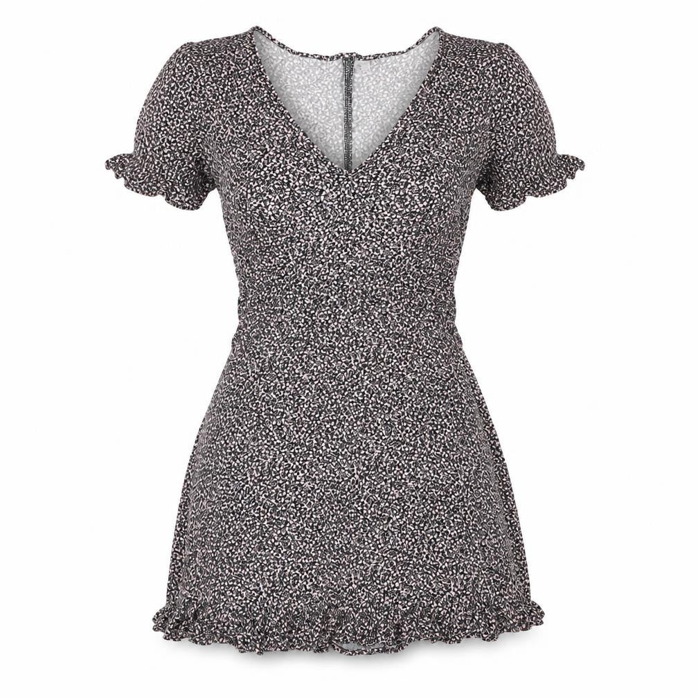 Divided by H&M Womens Multicoloured Floral Viscose A-Line Size 8 V-Neck Zip
