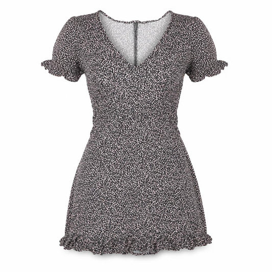 Divided by H&M Womens Multicoloured Floral Viscose A-Line Size 8 V-Neck Zip