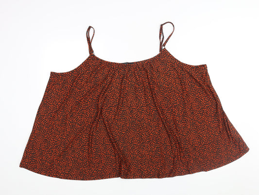 NEXT Womens Red Geometric Polyester Camisole Blouse Size 26 Scoop Neck