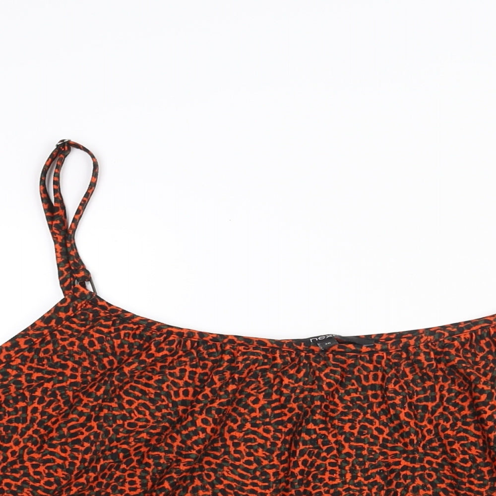 NEXT Womens Red Geometric Polyester Camisole Blouse Size 26 Scoop Neck