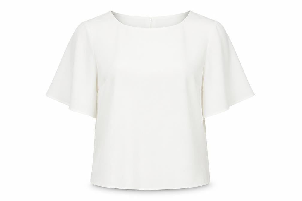 Star by Julien Macdonald Womens White Polyester Basic Blouse Size 10 Round Neck