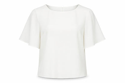 Star by Julien Macdonald Womens White Polyester Basic Blouse Size 10 Round Neck