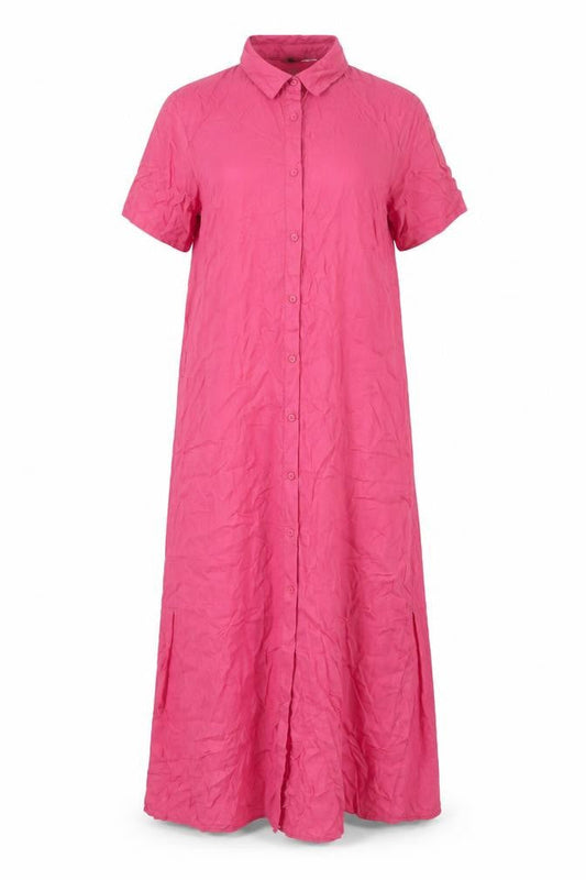 Divided by H&M Womens Pink Viscose Shirt Dress Size 10 Collared Button