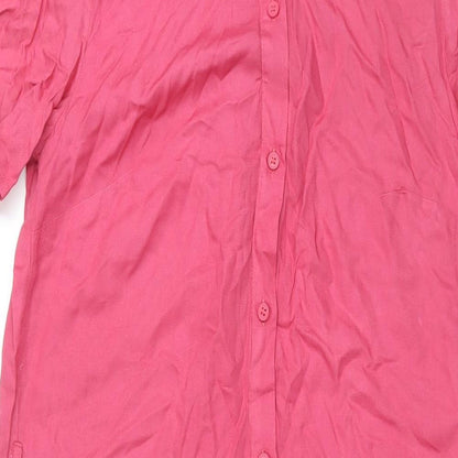 Divided by H&M Womens Pink Viscose Shirt Dress Size 10 Collared Button