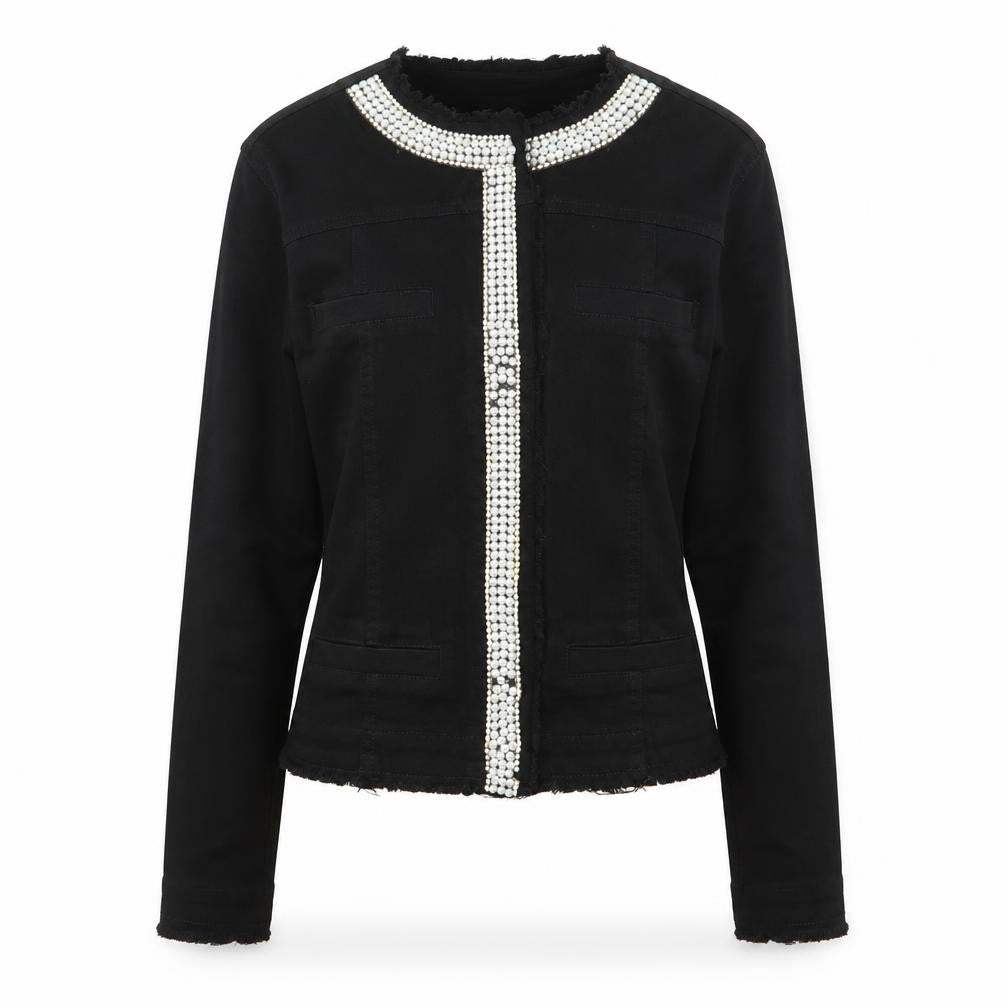 Girl VIVI Womens Black Jacket Size 8 Snap - Beaded