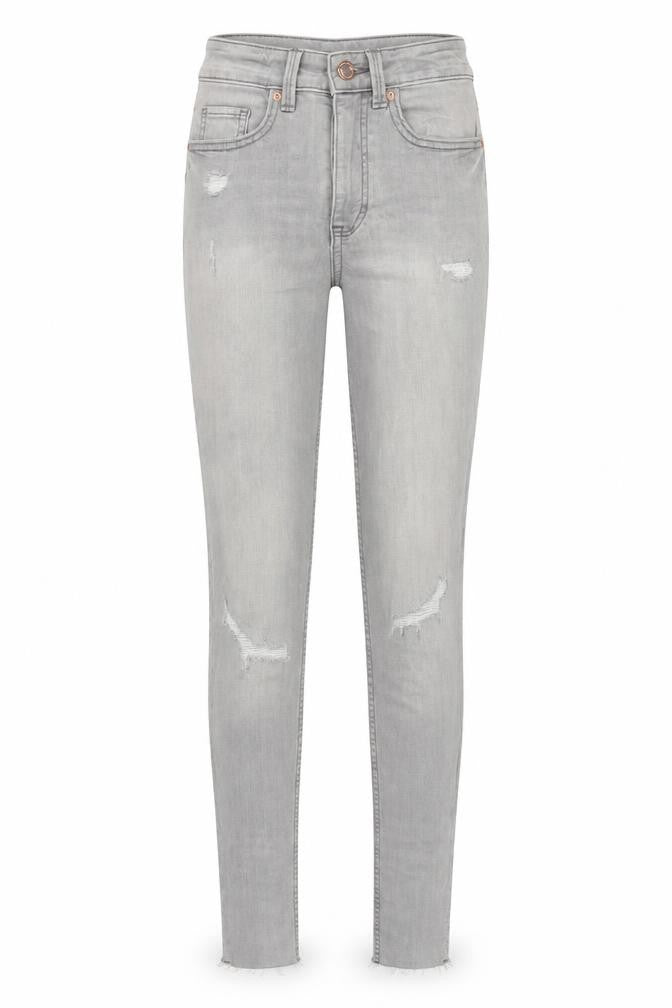 Marks & Spencer Womens Grey Cotton Skinny Jeans Size 6 L27 in Regular Zip
