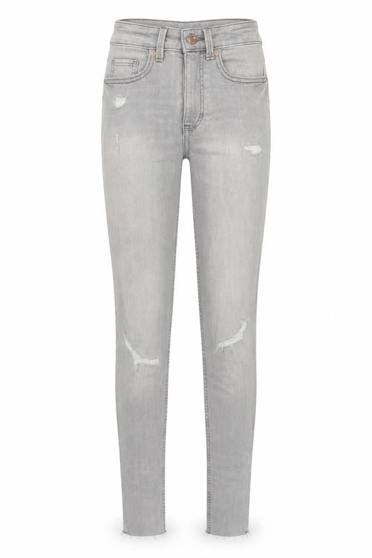 Marks & Spencer Womens Grey Cotton Skinny Jeans Size 6 L27 in Regular Zip