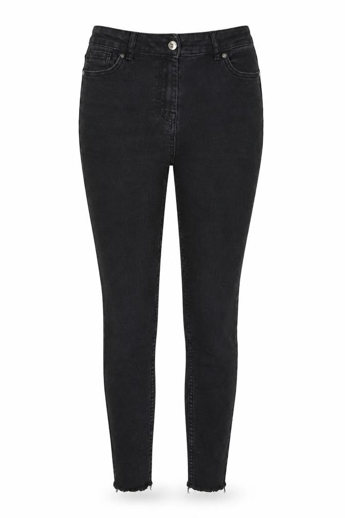 Papaya Womens Grey Cotton Skinny Jeans Size 12 L25 in Regular Zip