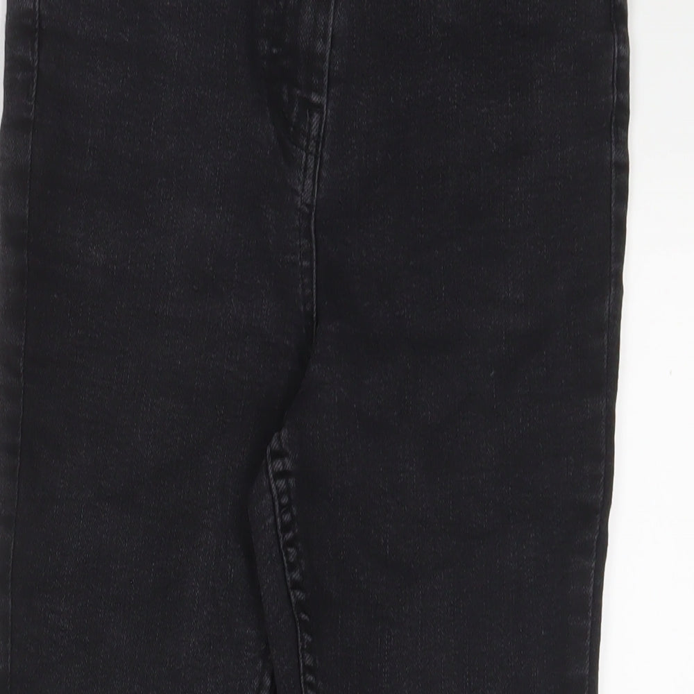 Papaya Womens Grey Cotton Skinny Jeans Size 12 L25 in Regular Zip