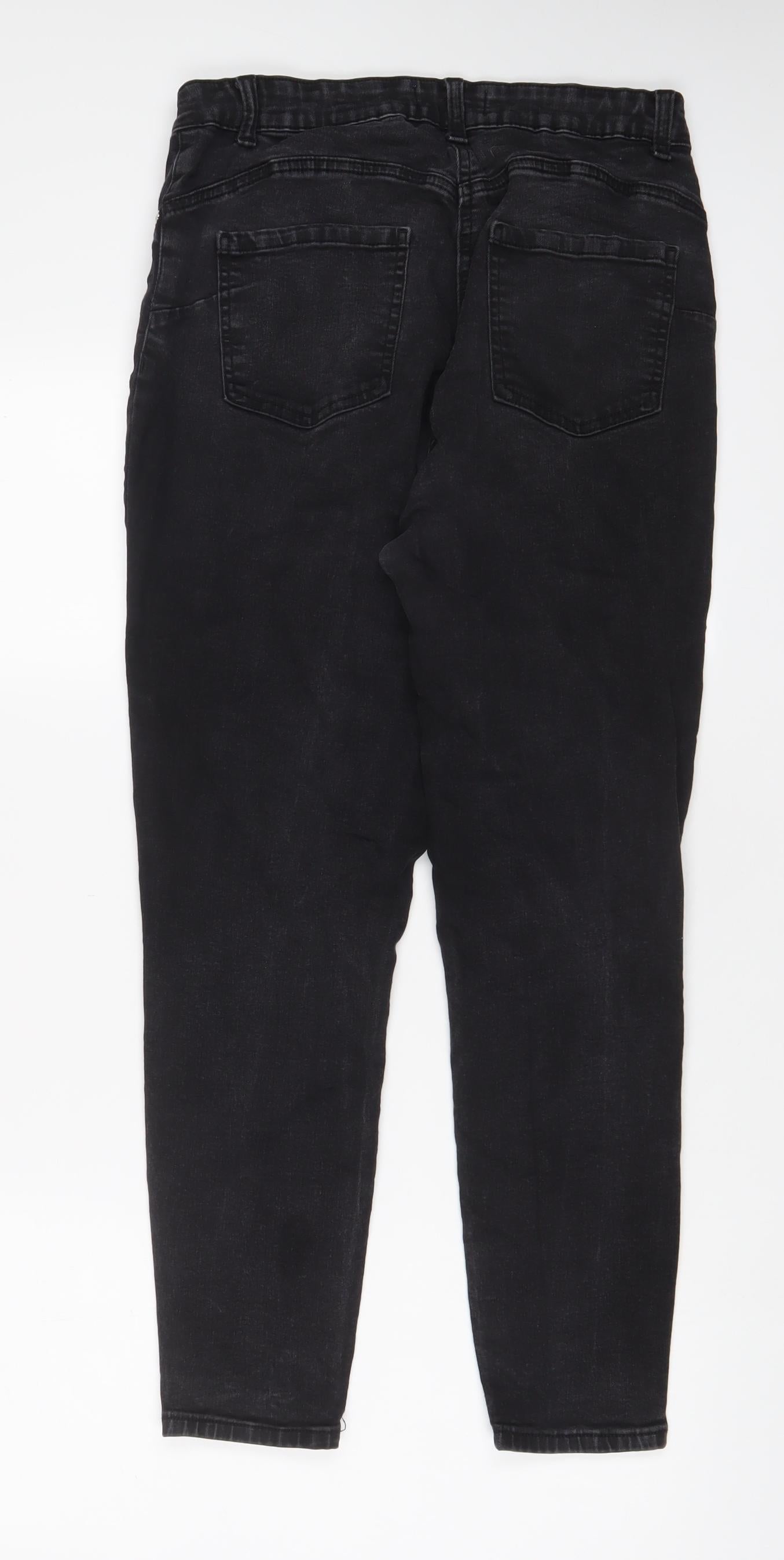 Denim & Co. Womens Grey Cotton Skinny Jeans Size 14 L28 in Regular Zip