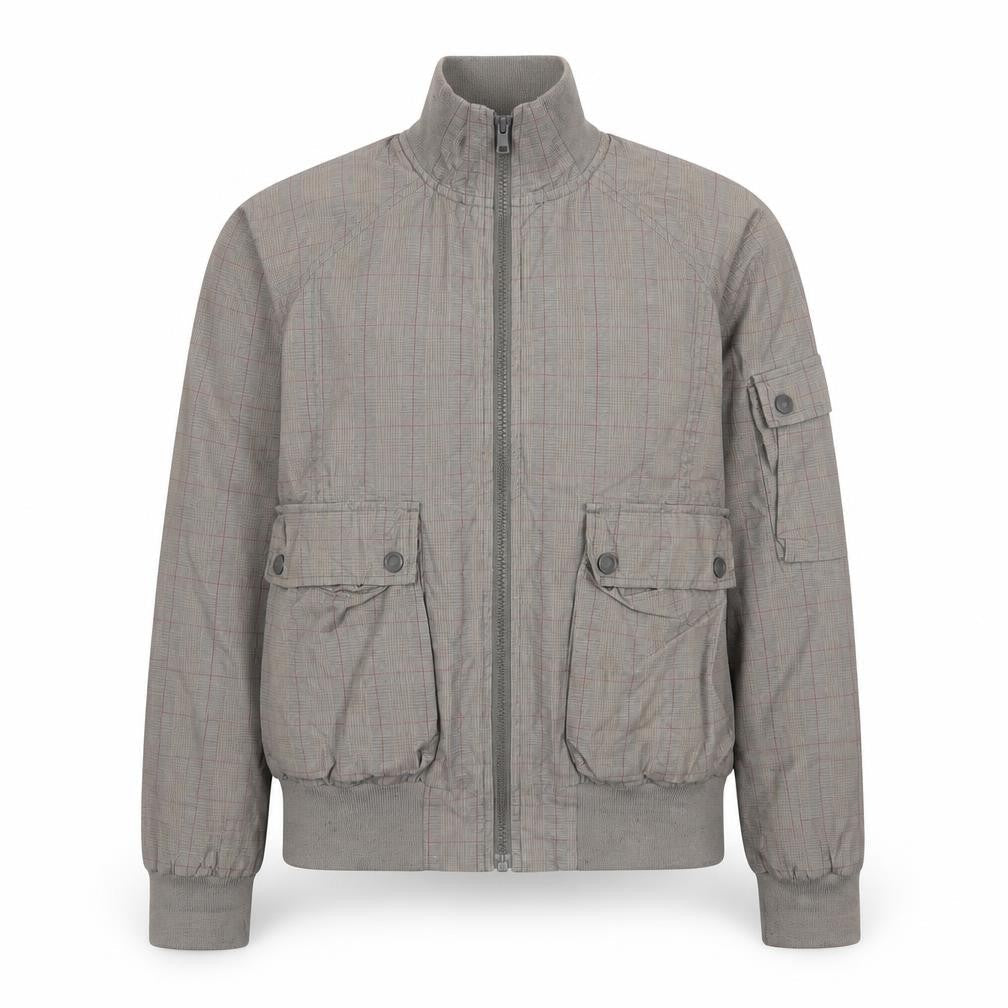 Boxfresh Mens Grey Plaid Jacket Size M Zip - Pockets