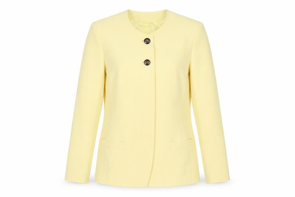 LUCIA Womens Yellow Jacket Blazer Size 10 Button