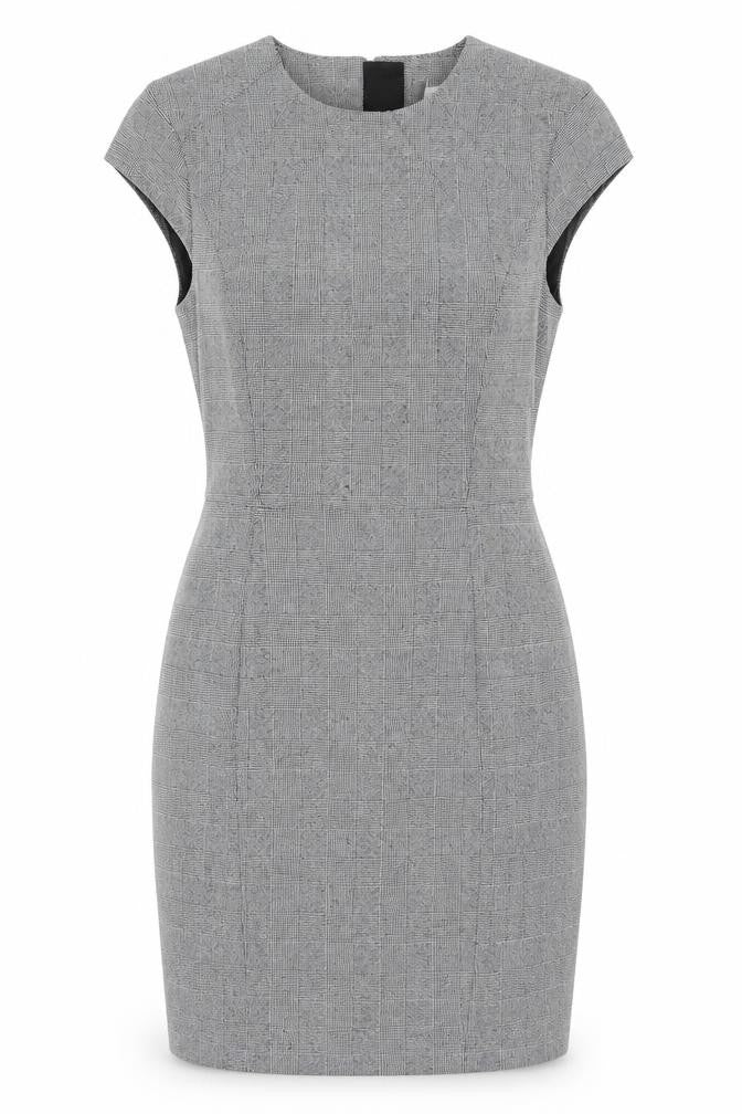 H&M Womens Grey Polyester A-Line Size 8 Round Neck Zip