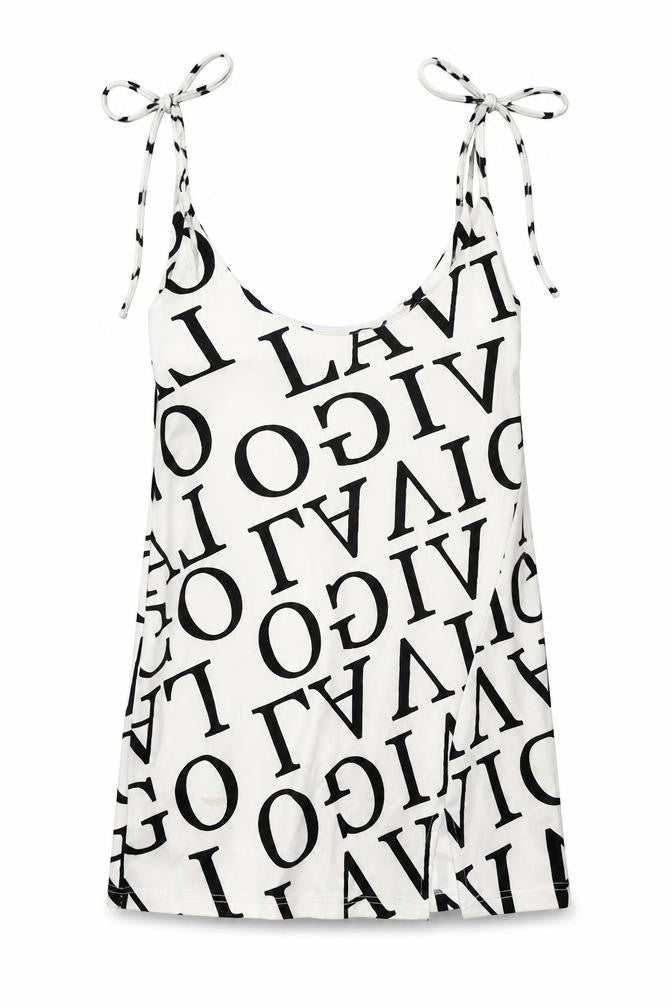 I SAW IT FIRST Womens White Geometric Polyester Mini Size M Round Neck Pullover - Letters