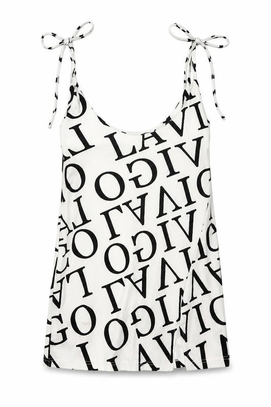 I SAW IT FIRST Womens White Geometric Polyester Mini Size M Round Neck Pullover - Letters
