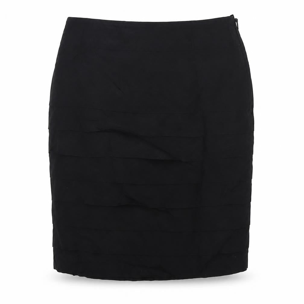 H&M Womens Black Viscose A-Line Skirt Size 10 Zip