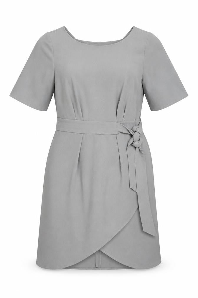 Closet Womens Grey Polyester A-Line Size 12 Round Neck Zip