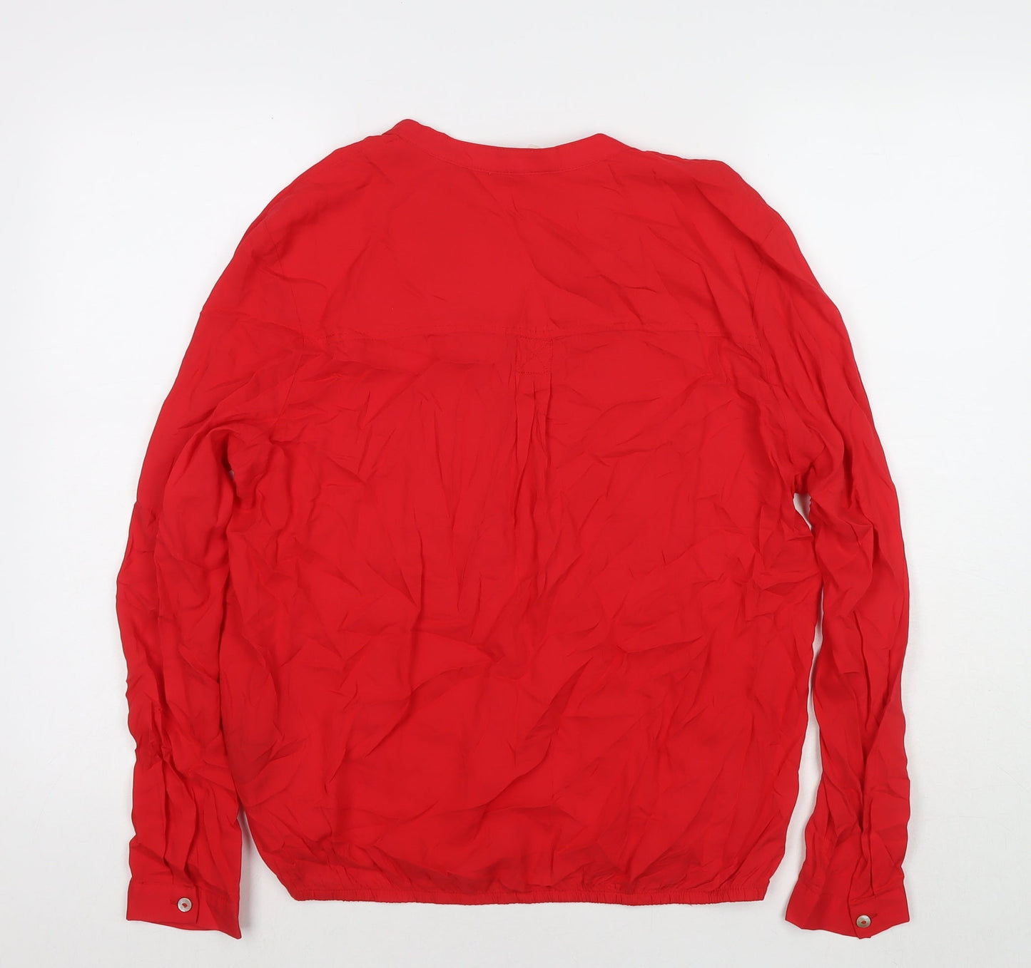 Q/S Womens Red Modal Basic Blouse Size 14 V-Neck