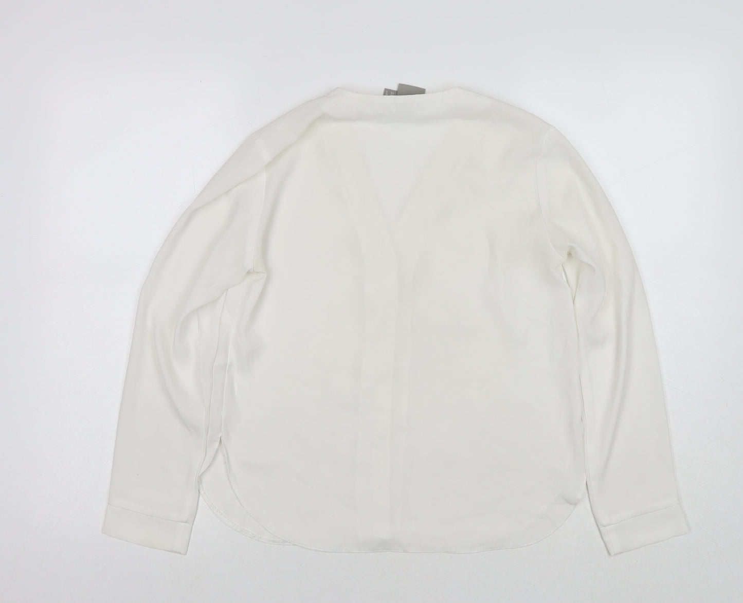 ASOS Womens White Polyester Basic Button-Up Size 8 V-Neck