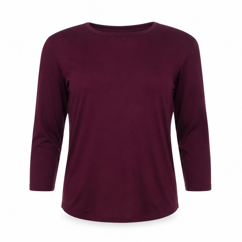 Marks & Spencer Womens Purple Polyester Jersey T-Shirt Size 8 Round Neck