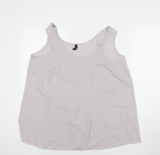 Arcadia Womens Grey Polyester Basic Tank Size 18 Round Neck