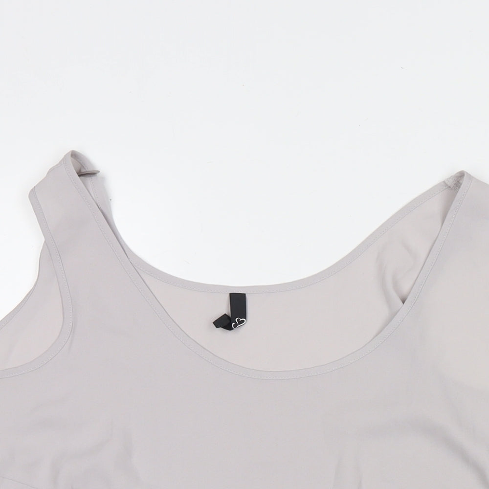 Arcadia Womens Grey Polyester Basic Tank Size 18 Round Neck