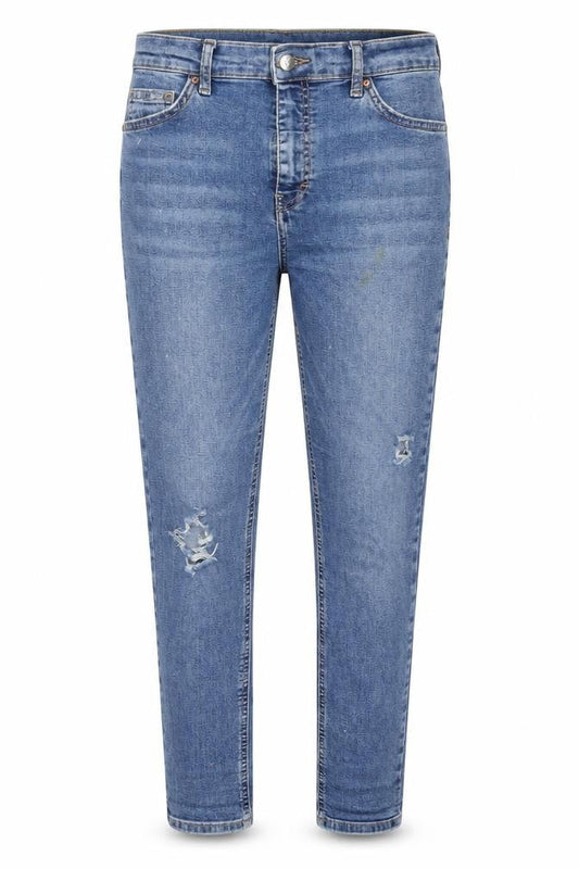 Topshop Womens Blue Cotton Skinny Jeans Size 30 L30 in Regular Zip