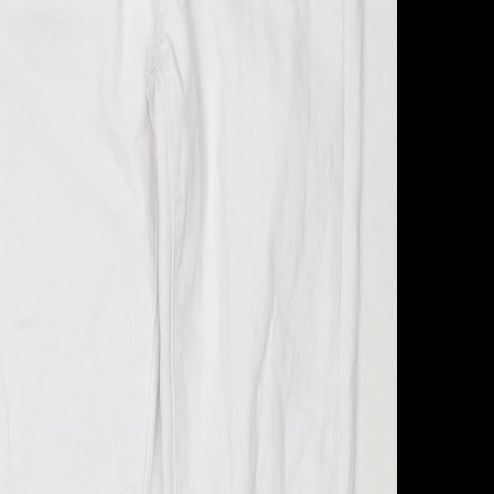 Jeans Womens White Cotton Skinny Jeans Size 8 L24 in Regular Zip