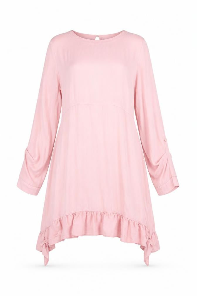 Zara Womens Pink Polyester A-Line Size S Round Neck Button