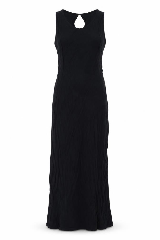 Topshop Womens Black Viscose Maxi Size S Round Neck