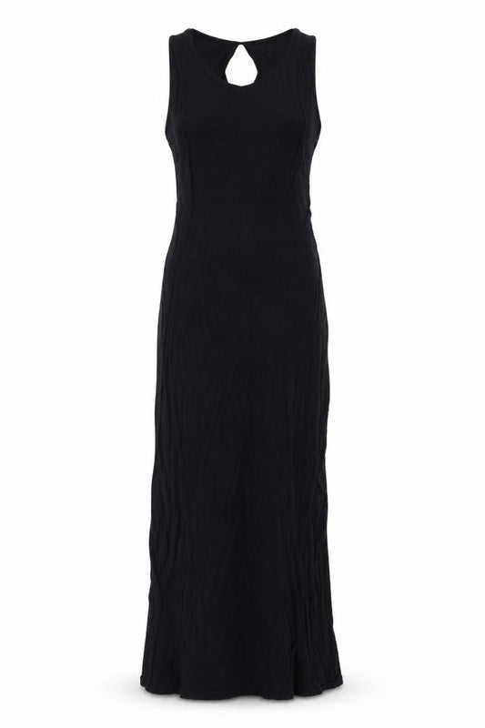 Topshop Womens Black Viscose Maxi Size S Round Neck